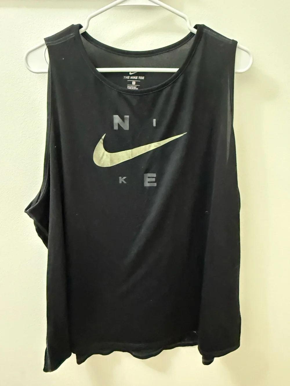 Nike Black Dri-FIT Athletic Tee with White Logo